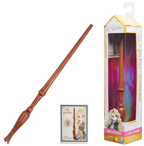 Wizarding World Harry Potter - Authentischer Luna Lovegood Zauberstab aus Kunststoff mit Zauberspruch-Karte, ca. 30,5 cm , Spielzeug für Kinder ab 6 Jahren, Fanartikel