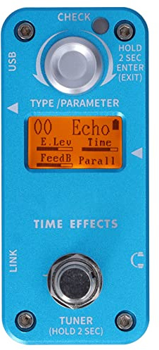 Pedal de Efectos de Reverberación de Retardo Pedal de Efectos de Guitarra Digital Efecto de Reverberación de Sobrecarga de Retardo de Ciclo para Kit de Guitarra Eléctrica Múltiple