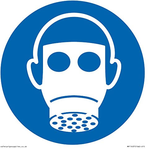 Mandatory: Wear respiratory protection Sign - 150x150mm - S15