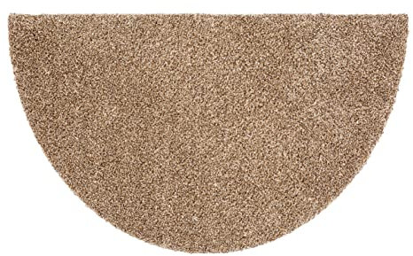 Schmutzfangmatte innen waschbar 60x100 cm halbrund – Sauberlauf beige 100% Baumwolle Türmatte - Entra SAUGSTARK - rutschfeste Fußmatte pflegeleicht