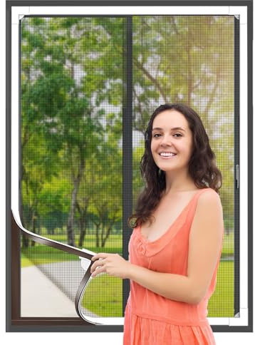 Flintronic Moustiquaire Fenêtre Magnétique, 150x180cm Fermeture Automatique Moustiquaire MagnéTique, Moustiquaire Ajustable pour Plupart Les Types FenêTres