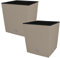 KOTARBAU® 2er Set Blumentöpfe 15,8 L Höhe: 27 cm Mocca Pflanzentopf aus Kunststoff Übertopf mit Innentopf Blumentopf Set wie Rattan Pflanzentopf Innen Außen