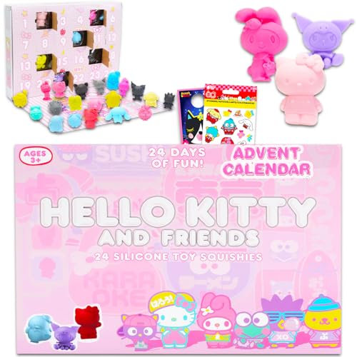 Hello Kitty 2025 Advent Calendar Countdown to Christmas - 24 Day Bundle with Hello Kitty and Friends Mini Figures | Holiday Gift Set