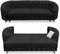 SILKMARKS® Chesterfield Sofa mit Schlaffunktion - 3-Sitzer Sofa - Premium Komfort - Wasserabweisender und kratzfester Samt - Couch mit extra Stauraum - Elegantes Design (Schwarz)
