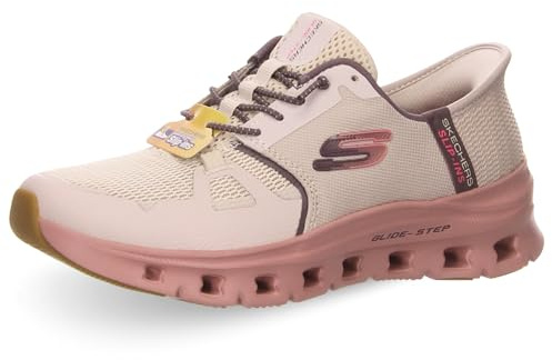 Skechers Mujer Glide-Step Pro Slip-On, Taupe Mesh/Multi Trim, 38.5 EU
