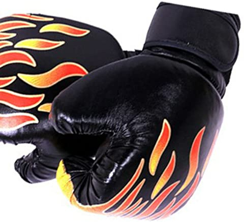 Alomejor Barnboxhandskar för Professionell Förtjockad PU -stansväska Handskar, Fullt Skydd, Lämplig för Kickboxning och Muay Thai (Svart)
