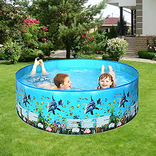 VELATEMOR Färgglad Uppblåsbar Ovanmarkspool för Barn, Lätt Att Installera, Säkert Material, Lämplig för inomhus- och Utomhusbruk (152x25 cm)