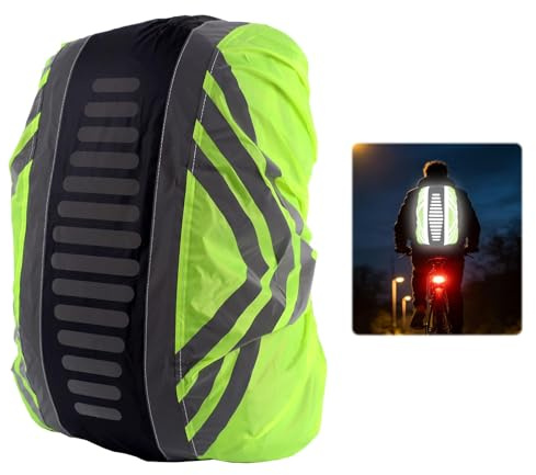 Nretluo Waterproof Backpack Cover, Reflective Waterproof Rucksack Cover, Backpack Covers with Adjustable Non-Slip Strap, High Visibility for Backpacks Up to 40L-Durable & Lightweight Pack Protector