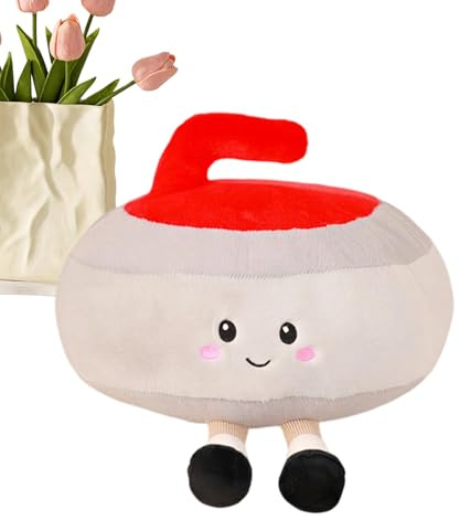 Curling Stone Stuffed Doll - Winter Toy, Ice Sports | Premium Soft Huggable Throw Pillow Bedroom Decor for Compressed Packing Order Birthday Home Office Dorm