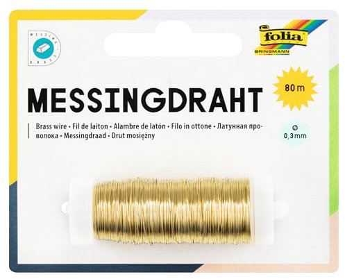 Folia 79465 – Latón Alambre, 0.3 mm x 80 m, Oro