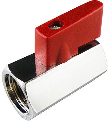 Fittingstore - Mini valvole a sfera con impugnatura a gomito unilaterale, PN 15, per aria compressa, acqua, vuoto, valvola, valvola a sfera (G 1/8, filettatura interna)