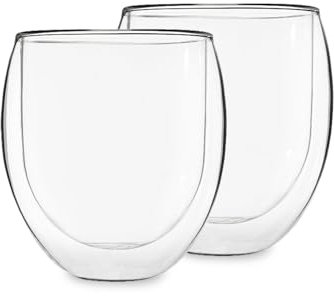 Feelino 2X Tasse À Thé En Verre À Double Paroi, Verres À Thé, 400Ml Verres À Thé À Double Paroi, Verre À Thé Résistant Au Lave-Vaisselle, Verres À Thé Thermiques, Verres À Thé Avec Effet De Flottement