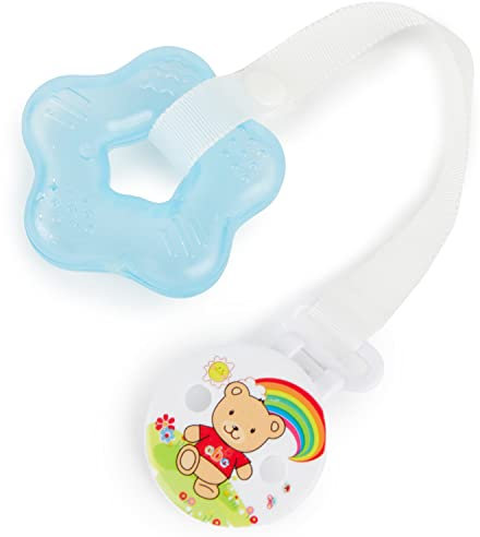 Bieco Beißring Kühlend | Zahnungshilfe Mit Clip | Kühlbeißring Blau Mit Befestigungsclip | Kühlbeißer | Teething Egg