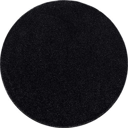 Ayyildiz Moderner, einfarbiger Runder Teppich in Unicolor - Flauschiger, dichter Kurzflor für zeitgemäßen Luxus und EIN Supersoft Feeling, Größe:Ø 160 cm Rund, Farbe:Anthrazit