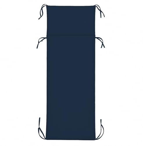 PARAMAISON Cuscino Lettino Prendisole 60x190 cm, Materassino per Lettino Giardino e Piscina, Imbottito 3 cm, con Laccetti Antiscivolo, Universale per Sdraio Esterno |Blu
