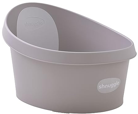 Shnuggle Toddler Bath Tub | Larger Bath for Bigger Kids at Bathtime | Includes Warm and Soft Foam backrest | Grippy Anti-Slip Surface | Includes Easy Drain Bath Plug | Taupe Beige