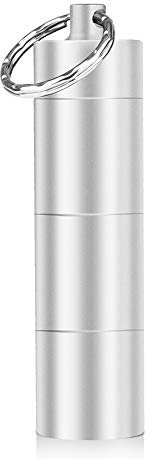 Portapillole Tascabile, Opret Porta Pillole Giornaliero Piccolo, Portapillole Portachiavi in Metallo da Viaggio (Argento)