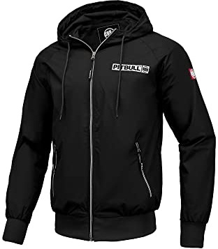 PITBULL - Veste Homme Athletic Logo Mi-Saison Capuche, Coupe Vent Pluie Extérieur