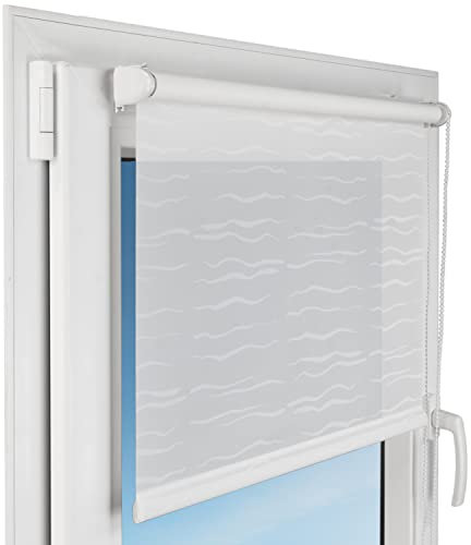 Deco4Me Seitenzugrollo Klemmfix ohne Bohren, mit Motiv (Design A1, 105 x 150 cm) - lichtdurchlässig & halbtransparent - Innenrollo für Fenster (Stoffbreite 101 cm)