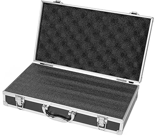 Musiin Pro Medium Size Audio Device Microphone Carrying Case, Customizable Pre-Diced Foam, Aluminum Alloy Sturdy Build, Ideal for Audio Device Wireless Mic System Storage Gear Storage Transportation