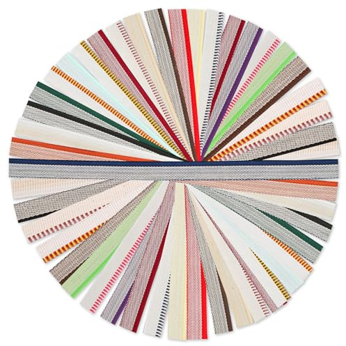 52pcs Bandeau de Reliure de Livre, 30x1,3cm Bandes d'Extrémité de Reliure Tissu de Reliure de Livre Bandeau de Livre en Coton Kit de Reliure Livre pour Débutants (52 Couleurs)