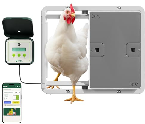 Omlet Smart Automatic Chicken Coop Door Opener | WiFi & App Control | Light Sensor or Timer | Built-In Safety Sensors | Weatherproof | Battery or Plug-In Power | Alexa & Google Home Compatible | Grey