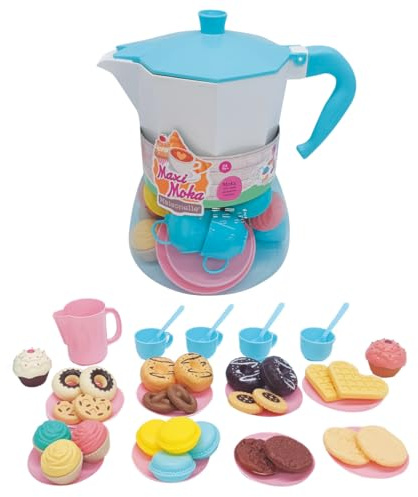 ODS - Maisonelle, Maxi Moka avec Accessoires pour Pause café, Dimensions Produit 27 x 15,4 cm. Jouet pour Enfants, âge recommandé +3