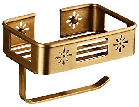 Porte-papier hygiénique rétro doré, porte-rouleau de papier toilette, porte-serve papier toilette, porte-serviettes à motif creux, panier à papier toilette en cuivre, porte-rouleau de papier