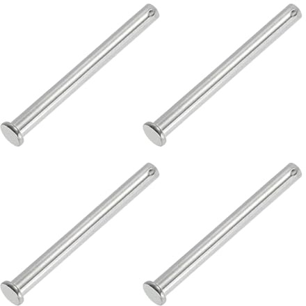 PATIKIL 10 x 120mm Spille a Foro Singolo, 4 Pz Acciaio Inossidabile 304 con Testa Piatta per Serratura a Spina per Sistemi Cardini, Argento