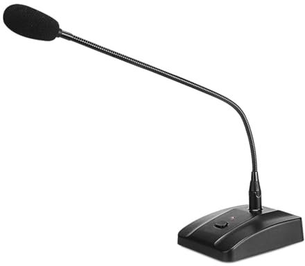 casstaly Microfono da conferenza cablato professionale per ufficio, microfono a collo di cigno a condensatore per radiodiffusione e presa vocale.