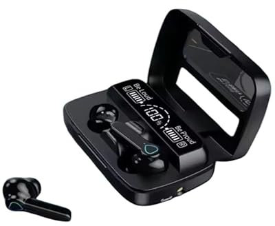 Auriculares Inalámbricos Bluetooth Hi-Fi con Estuche de Carga 3500mAh, Pantalla LED, Linterna, Power Bank, Control Táctil, Negro