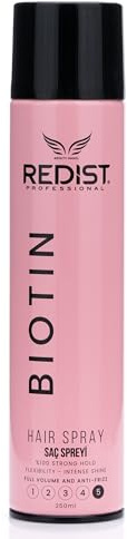 Redist Biotin Hair Spray 250ml | Strengthening & Volumising Styling Spray | Flexible Hold & Intense Shine | Anti-Frizz & Humidity Resistant | Colour Protection for All Hair Types