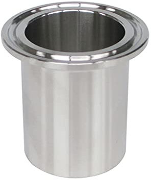 HFRSE Abrazadera Triple de Acero Inoxidable de 50 mm for soldar, con Casquillo Largo, for tubería de Acero Inoxidable 304 de 3/4'', 1'', 1,5'', 2'', 3'' y 4'' (1 Unidad)(38mm (Height 50mm))