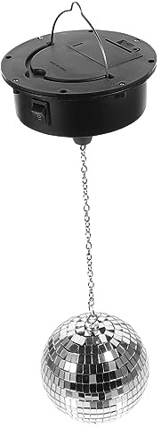 HYTROVE Bola De Espejos De Discoteca 12 Cm Sin Batería, Foco Giratorio Para Colgar, Luz Decorativa Para Fiestas, Bares y Escenarios, Material Plástico Resistente, Ambiente Festivo
