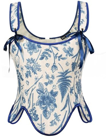 Skarlet mörker kvinnor korsett medeltida bustier toppar renässans blommor spets upp kroppsformare korsett med dragkedja