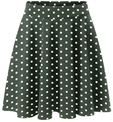 Gonna midi da donna a pois, stile vintage, linea A, gonna a pieghe anni '50, gonna a vita alta, gonna da ballo, tinta unita, elasticizzata, mini gonna da skater, rockabilly
