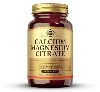 Solgar Calcio y Magnesio Citrato | Huesos y Energía | 50 Comprimidos