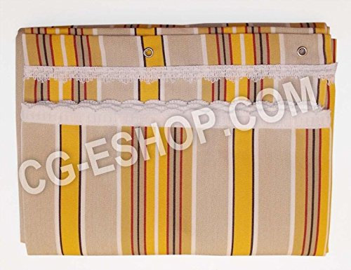 Tenda da Sole Balcone Italiana da sormonto Rigata Panna Giallo cm 140x300