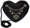 Alpenflüstern Herztasche Charivari Strass-Herz - Damen Trachtentasche in Herzform, Schultertasche fürs Dirndl, Herz Handtasche zur Tracht, Dirndltasche (schwarz) DTA065