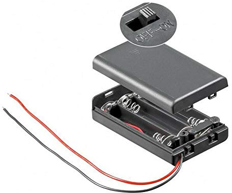 PerfectHD Batterihållare – AAA batterifack – 3 x AAA Mignon – med på/av-brytare – 1 styck – svart