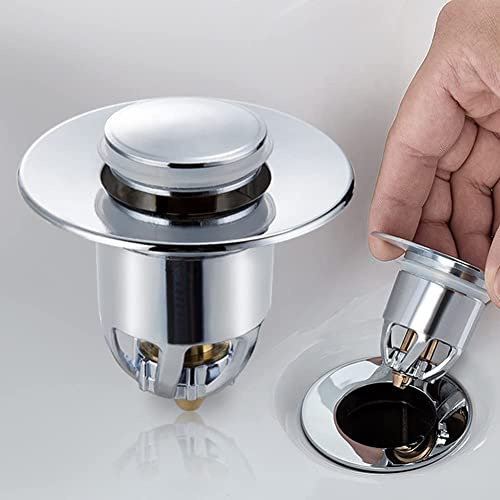 Tappo Lavandino Bagno Filtro di Scarico Rimbalzo del Lavabo Pop Up Valvola di Scarico Universale Tappo Lavandino Bagno Piletta Filtro per Capelli per Lavandino Bidet Vasca,Stile inviato casualmente