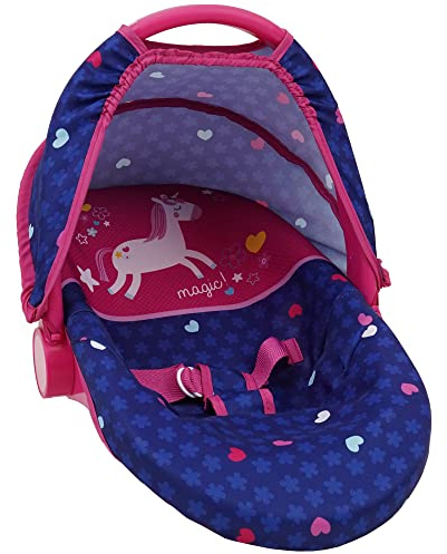 509 Crew 509 Unicorn Baby Doll 3-in-1 Car Seat - Kids Pretend Play, Use as Car Seat, Feeding Chair or Doll Carrier, Ages 3+ (T781029)