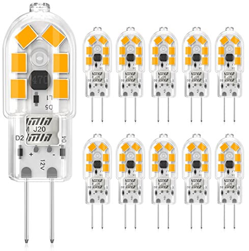 Eco.Luma G4 LED Lampen 2W Leuchtmittel, Warmweiß 3000K, Ersatz für 20W Halogenlampen, 12V LED Birnen Glühlampen Kein Flackern, Nicht Dimmbar, Energiesparlampe, 10er Pack