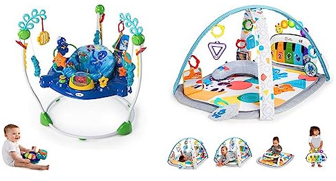 Baby Einstein &, 4 in 1 Kickin' Tunes Spieldecke mit 70+ Geräuschen, 25+ Minuten Musik, Erlebnisdecke mit Klavier und Lichtern, Spielmatte mit Spielbogen abnehmbarem Babyspielzeug, ab der Geburt