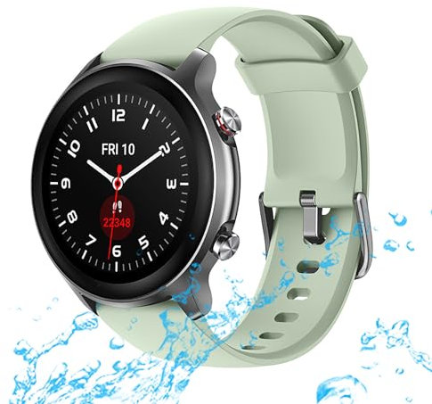 Smartwatch Herren Damen IP68 Wasserdicht Fitnessuhr Sportuhr, Bluetooth-Anrufe mit Herzfrequenz-Schlafmonitor 7 Tage Lange Akkulaufze Itmehrfach Sportmodi für IOS Android. Grün