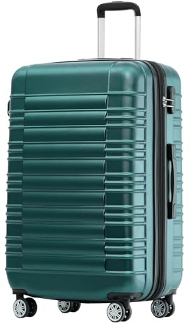 BEIBYE Zwillingsrollen Reisekoffer Koffer Trolleys Hartschale M-L-XL-Set (Dunkelgrün, XL)