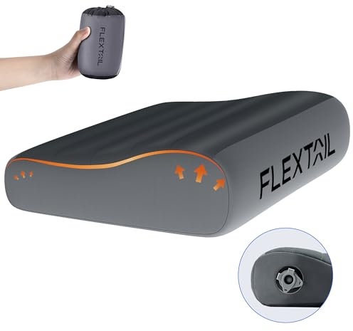 FLEXTAILGEAR Zero Pillow SE,Ultraleichtes Camping-Kissen,Aufblasbares Kissen,Ergonomisches Nackenkissen, 30D-Doppelvelours für Camping,Reisen, Strand