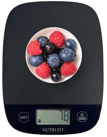 NUTRI FIT Food Scale Kitchen Scales Digital Weight Grams & Ounces Black