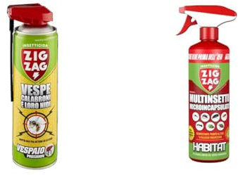 Zig Zag, Vespaio Precision, Insetticida Vespe spray ad azione immediata & Insetticida, Habitat, Multinsetto, Inodore, Ideale Per Cimici, Mosche, Zanzare, Scarafaggi