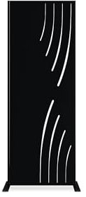 Casanoov Panneau Décoratif VELETA 1,6x0,60m Acier Noir – Motif Nature Côté Droit Élégant et Moderne – Écran Intimité Extérieur Occultant Durable Installation Rapide Clôture Jardin Terrasse 160x60cm
